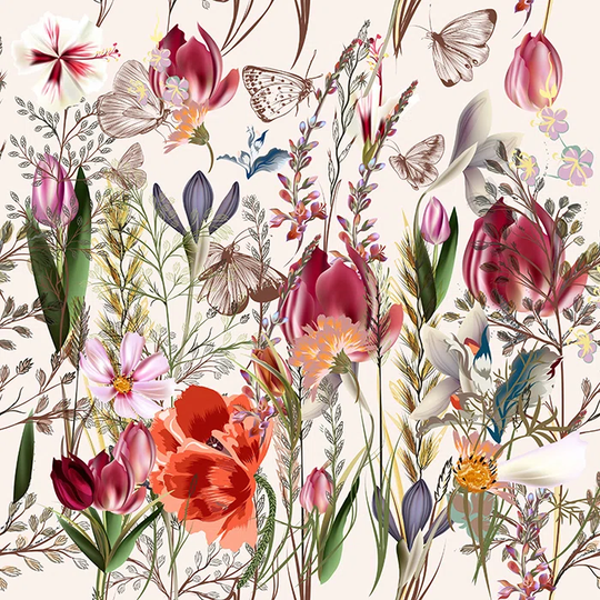 Auben Meadow Plant Illustration Wallpaper