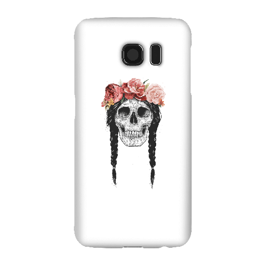 Balazs Solti Skull And Flowers Phone Case for iPhone and Android - Samsung S6 - Snap Case - Gloss