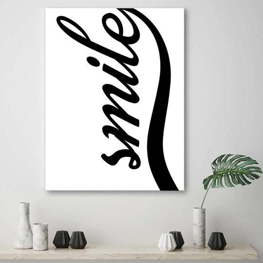 Canvas Print Lettering Smile Typography