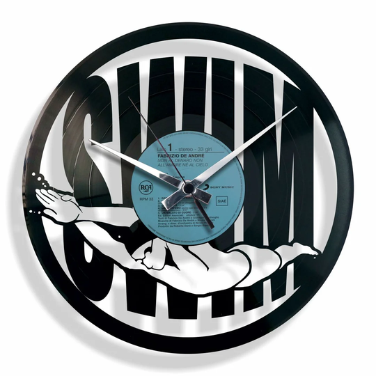 Vinyl for Those Who Love Swimming 30cm Silent Wall Clock