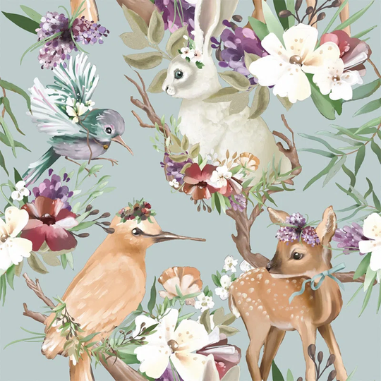 Walllpaper Roll 416X254cm Wallpaper Material With Print Kitchen Livingroom Bedroom Mural Decoration - Forest Vintage Forest Animals Deer