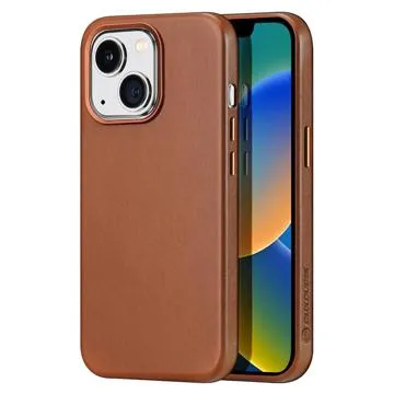 Dux Ducis Naples iPhone 14 Plus Leather Coated Case - Brown