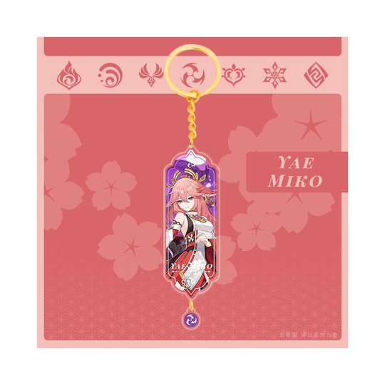 (Yae Miko) Game Genshin Impact Acrylic Double Sided Keychain Cartoon Keychains