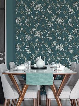 Boutique Eliza Teal Wallpaper