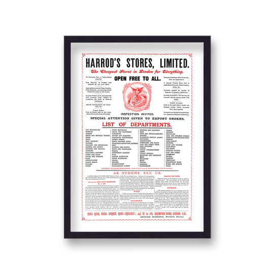 Vintage Advertising Print Harrods Stores