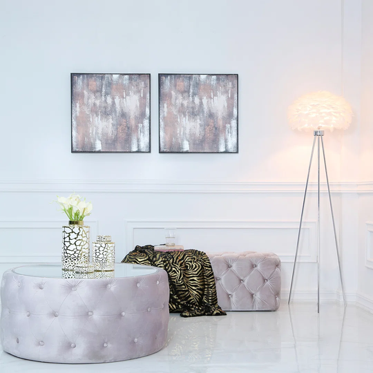 Addilynn Tripod Floor Lamp, 162.5cm Floor Standing Lamp with Metal Base & Goosefeather Shade