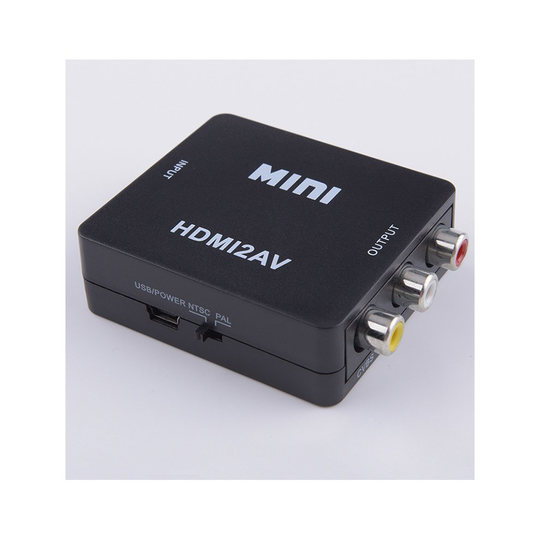 (Black) HDMI to AV RCA Adapter Mini HD Video Converter