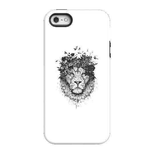 Balazs Solti Lion And Flowers Phone Case for iPhone and Android - iPhone 5/5s - Tough Case - Gloss