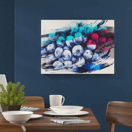 'Blueberries' Graphic Art Print Poster