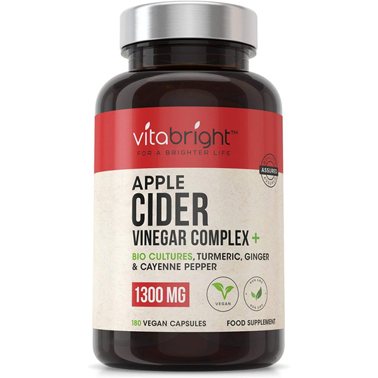 Apple Cider Vinegar Complex - 1300mg - 180 Capsules - with Synbiotics, Prebiotics, Turmeric, Ginger & Cayenne Pepper - for Men & Women - Made in The U