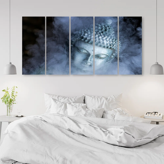 Canvas Print Buddha Zen Mist Blue
