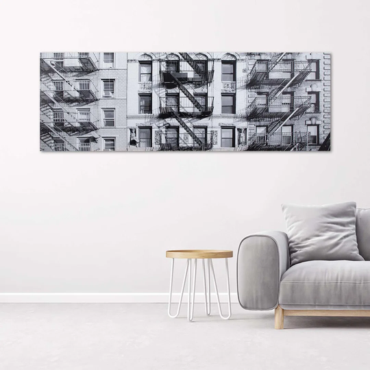 Canvas Print New York Stairs Black And White