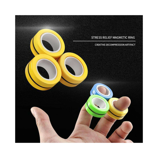 (Random) 3pcs Anti Stress Magnetic Bracelet Magical Ring