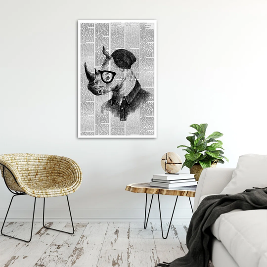 Poster, Rhinoceros With Glasses