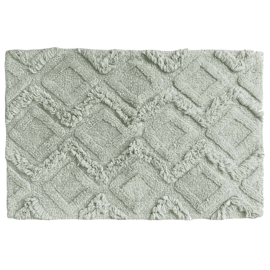 The Linen Yard Diamond Tufted Knitted Cotton Anti-slip Bath Mat Moonbeam