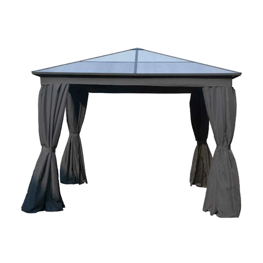 Katie Blake Aspen 3m x 4m Gazebo with Polycarbonate Roof - Grey