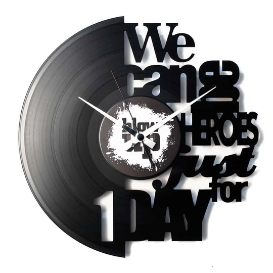 Heroes Vinyl Record 30cm Silent Wall Clock