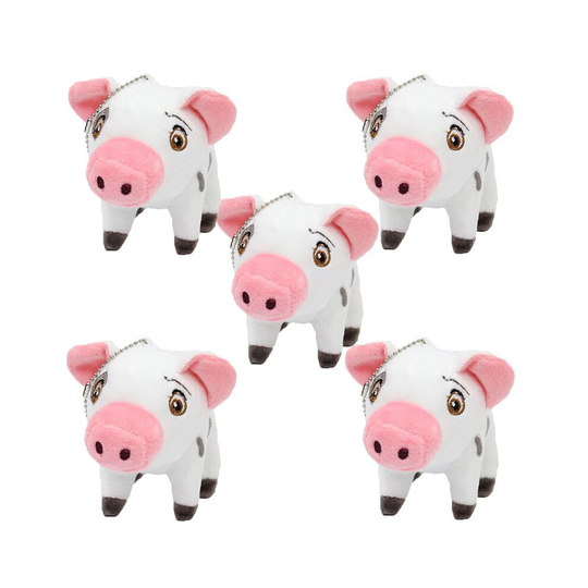 (5pcs) Moana Wailea Maui pet pig Plush Toy Soft Stufffed Animal Doll Keychain Pendant
