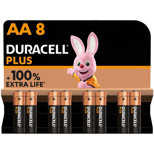 Duracell Plus AA Batteries - 8 Pack