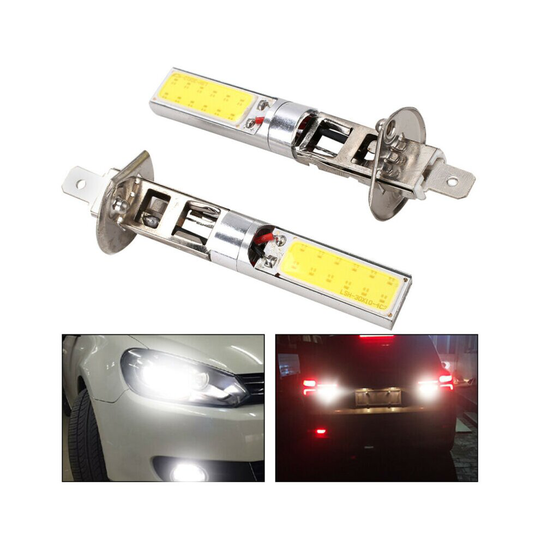 2X H1 6000K Xenon White CREE LED Headlight Bulbs Kit Fog Lights DRL Dr