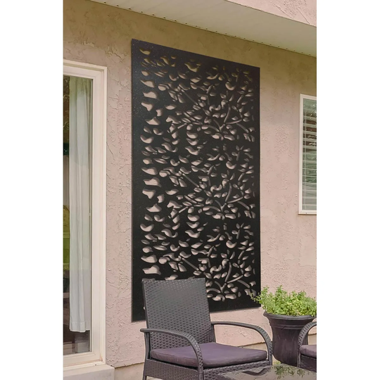 Mirroroutlet Amarelle Extra Large Metal Leaf Design Decorative Garden Screen 180Cm X 90Cm