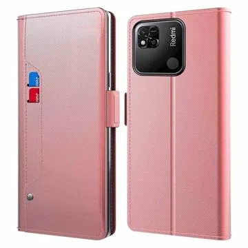 Makeup Mirror Xiaomi Redmi 10C Flip Case - Rose Gold