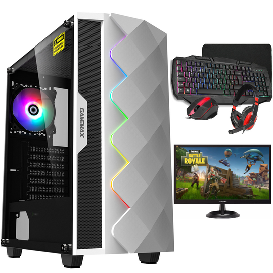 Gaming PC- White diamond intel core i5 8GB Ram 1TB GT710 19" monitor WiFi