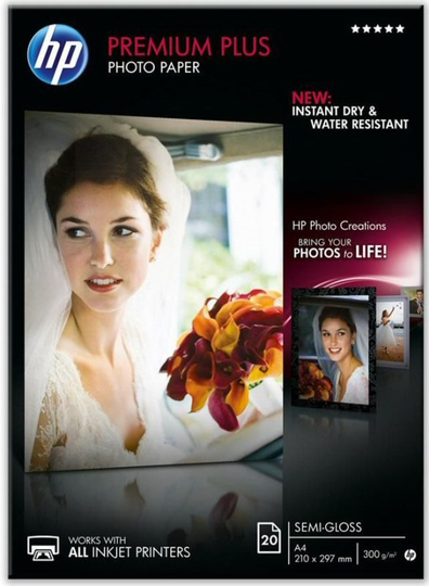 HP Premium Plus A4 300gsm Semi-gloss Photo Paper 20 Sheets
