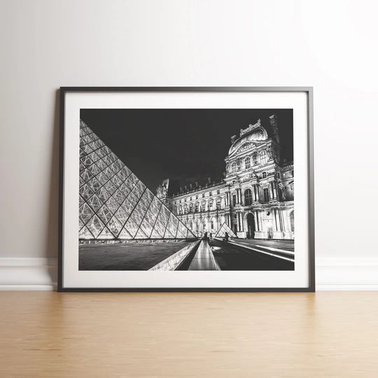 The Louvre Museum Paris France by Vouvart - Picture Frame Graphic Art