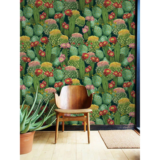 Walllpaper Roll 360X250cm Mural Decoration Wallpaper Material With Print Kitchen Livingroom Bedroom - Ful Cacti Flowers