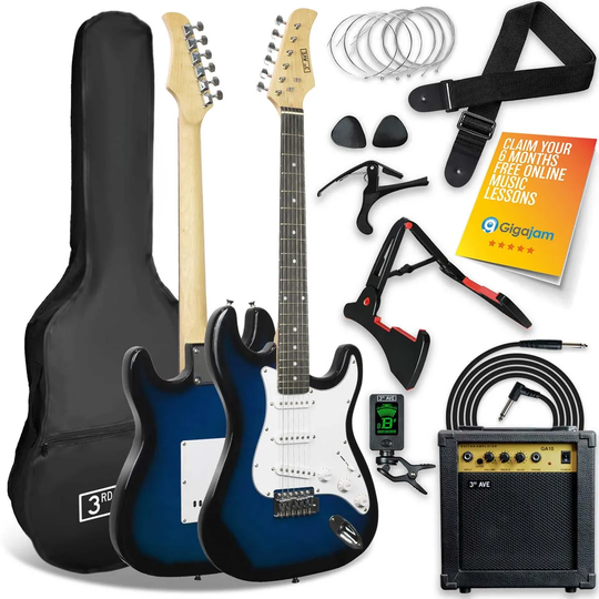 3rd Avenue 4/4 Electric Guitar Pack - Blueburst