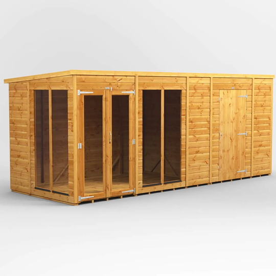16X6 Power Pent Summerhouse Combi Including 6Ft Side Store
