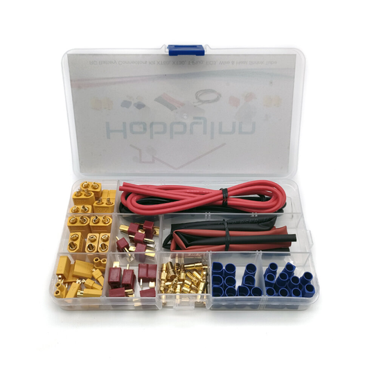 RC Lipo Battery Connectors Kit Deans T XT30 XT60 EC3 Male & Female Plug Adapter Connectors with Silicone Wire & Heat shrink Tube