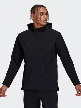 adidas Workout Cordura Full-Zip Hoodie - Black, Black, Size M, Men