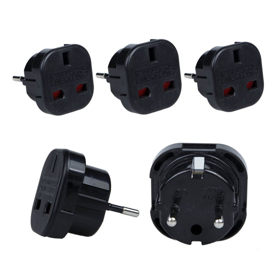 Lencarta Travel Adapter Converts EU To UK Europe/European Travel Converts EU Countries