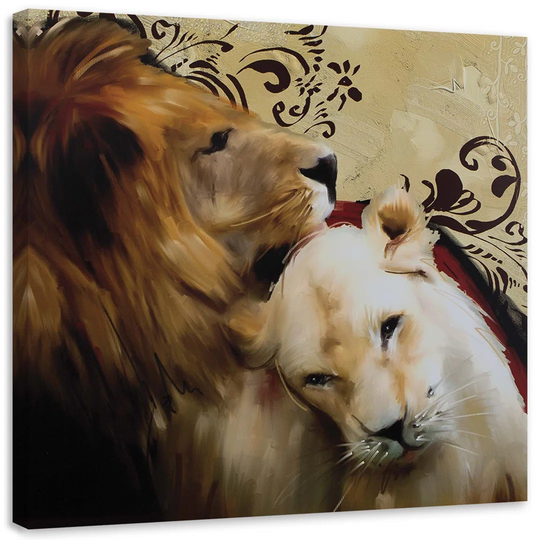 Canvas Print Lion Animals Brown