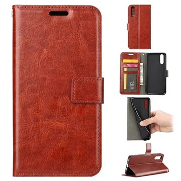 Huawei P20 Wallet Case with Magnetic Closure - Brown