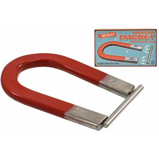 Retro Toys Horseshoe Magnet with Metal Bar