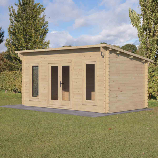 Forest Garden Elmley 5m x 3m Pent Double Glazed Log Cabin
