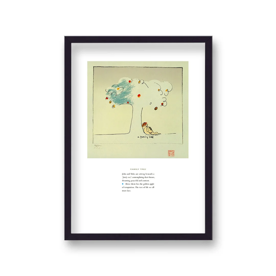 John Lennon Personal Sketch Collection 11 Family Tree by Vouvart - Picture Frame Graphic Art