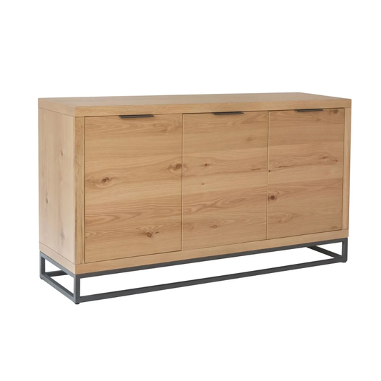 Kettle Interiors Wooden 3 Door Sideboard With Metal Base