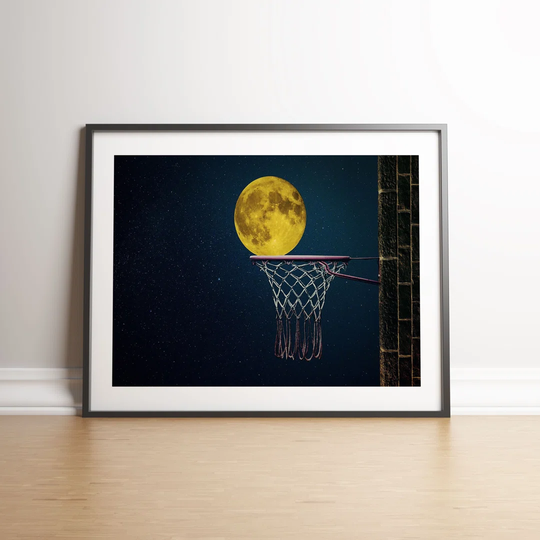 Moon Slam Dunk by Vouvart - Picture Frame Graphic Art