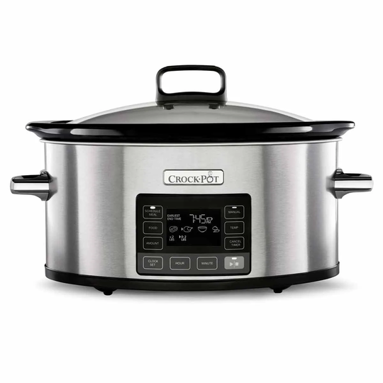 Crock-pot CSC066 5.6 Litres Timeselect Digital Slow Cooker With Programmable Digital Display - Stainless Steel