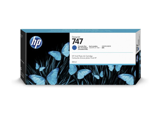 HP 747 Chromatic Blue Original Designjet Ink Cartridge - Standard Yield 300ml - P2V85A