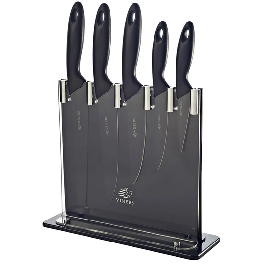 Viners Silhouette Six-Piece Knife Block Set - Black
