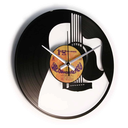 The Guitar Vinyl with Acoustic Guitar 30cm Silent Wall Clock