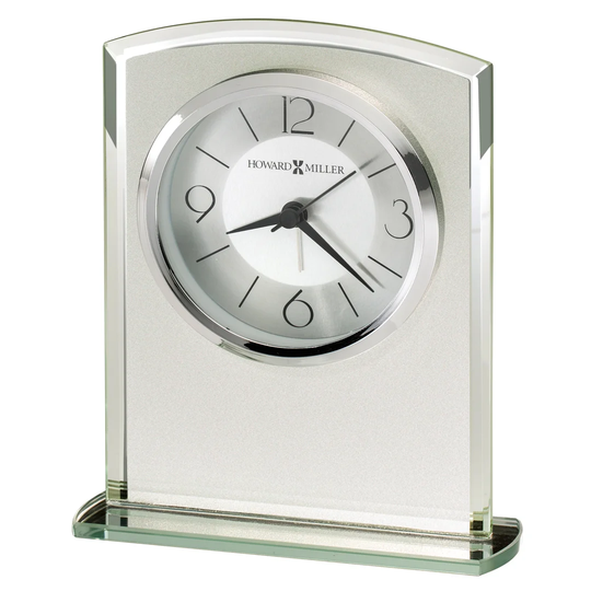 Glamour Analog Crystal Quartz Alarm Tabletop Clock in Silver