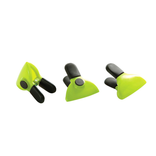 Magnetic Clips, Set Of 3 , Lime Green