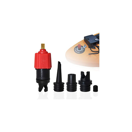 SUP Pump Electric Compressor adapter with 4 Air Valve Nozzles, Air Valve Converter, Multifunction SUP Valve Adapter for Inflatable Boat, Stand Up