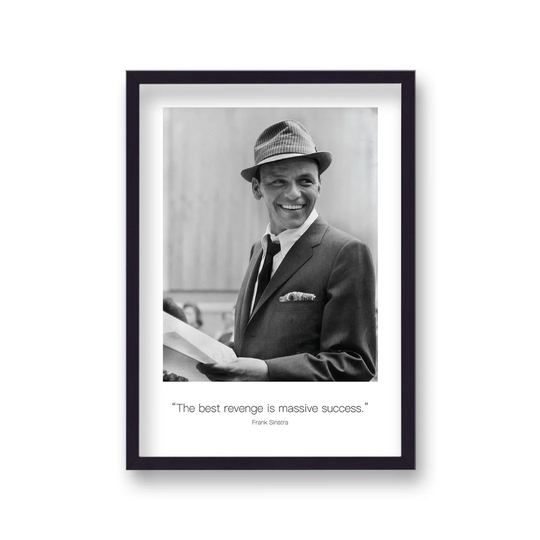 Polaroid Style B&W Icon Frank Sinatra the Best Revenge Non-Dated by Vouvart - Picture Frame Memorabilia
